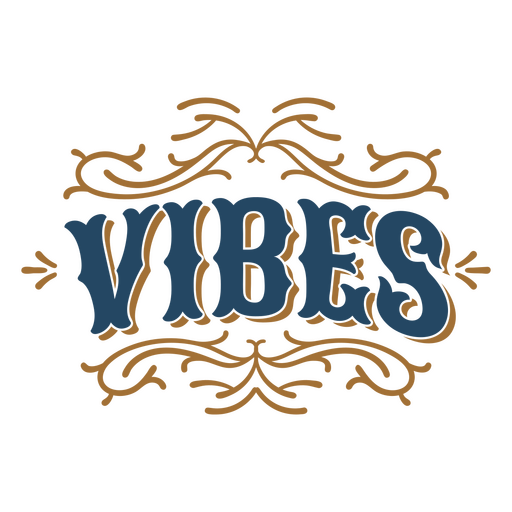 Vibes quote colored ornamental PNG Design