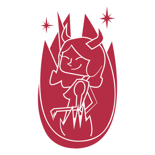 Desenho de fogo de garota do diabo Desenho PNG
