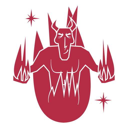 Personagem de desenho animado do diabo em chamas Desenho PNG