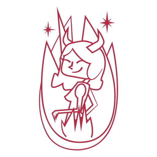 Teufel-Mädchen-Cartoon PNG-Design