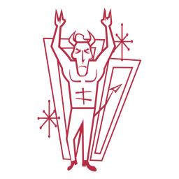 Zombie-Strich Mitte des Jahrhunderts Halloween PNG-Design