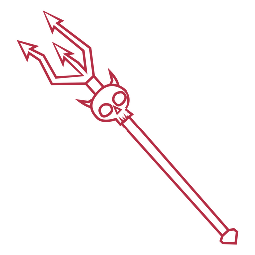 Icono de tridente del diablo con un sklull Diseño PNG