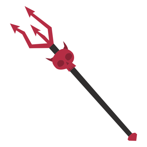 Devil trident with a skull PNG Design