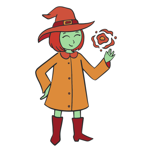 Witch cartoon character PNG Design