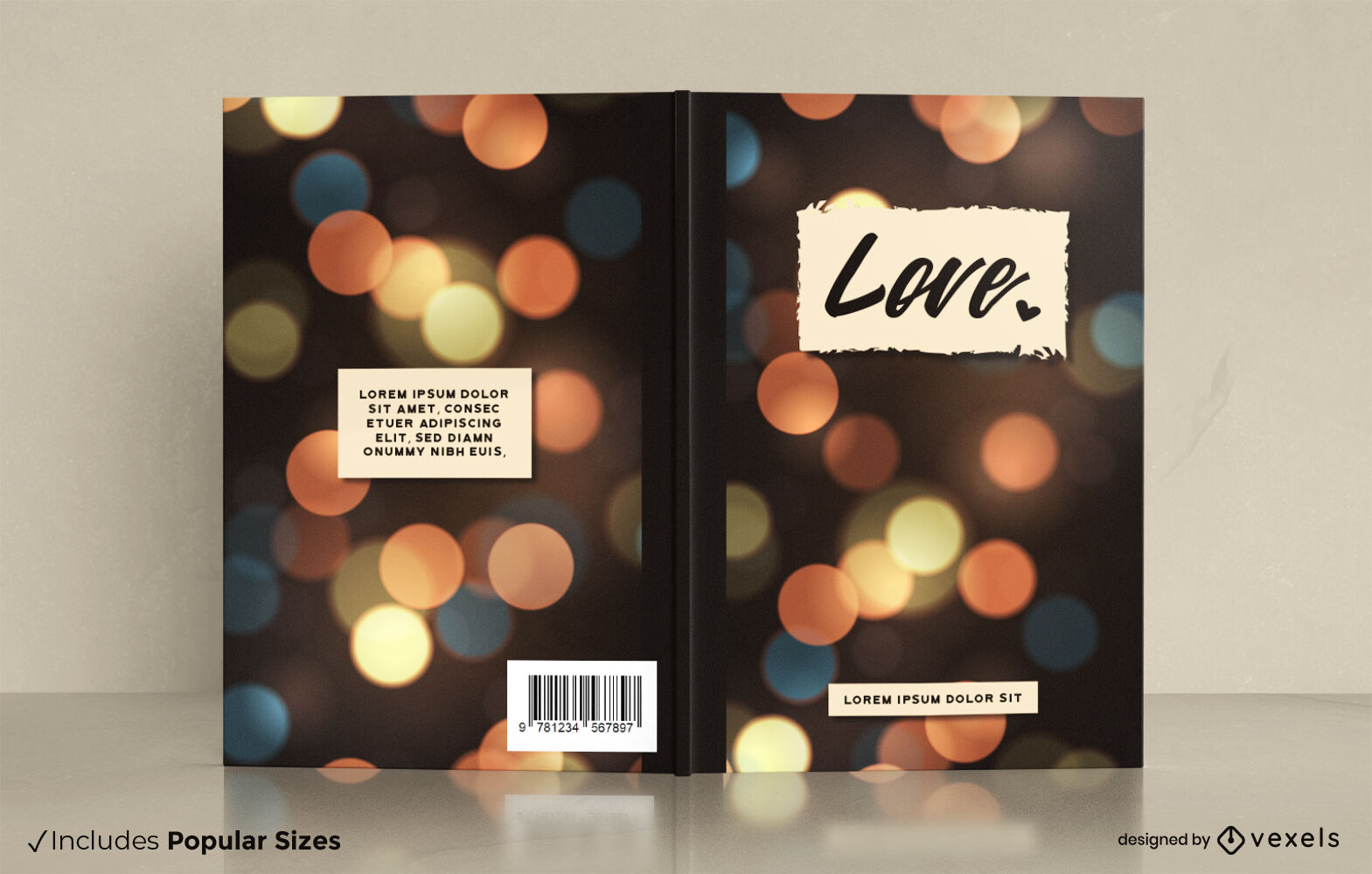 Bokeh lights book cover design