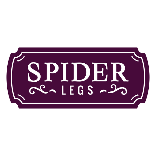 Spider legs witchcraft ingredient label PNG Design