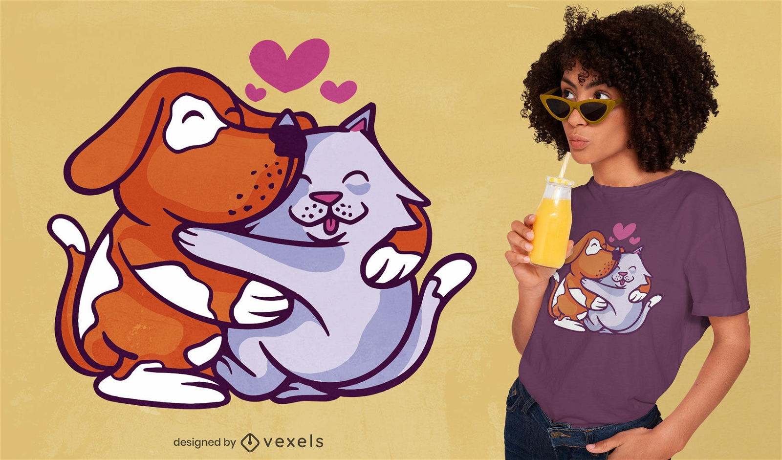 Diseño de camiseta de dibujos animados para perros y gatos