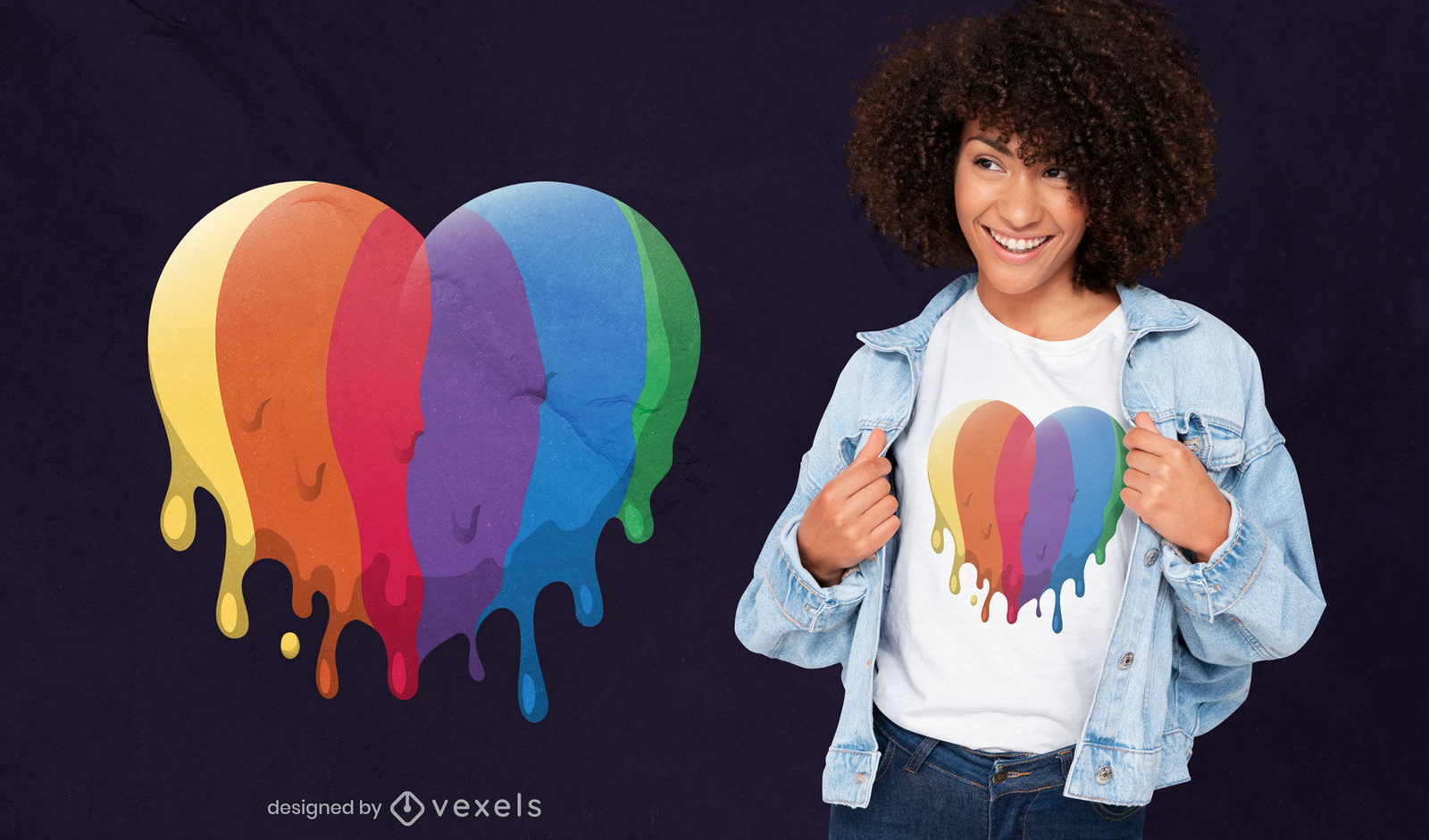 Diseño de camiseta de corazón LGBT