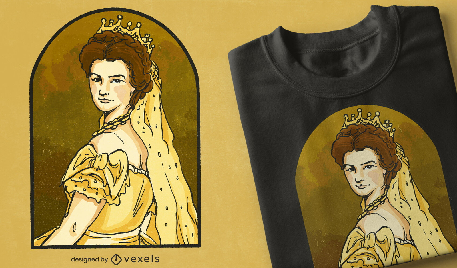 Design de camisetas da rainha Isabel da Áustria