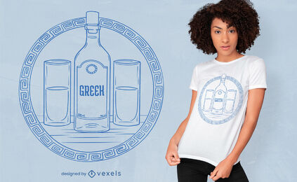 T-Shirt-Design für griechische Getränke