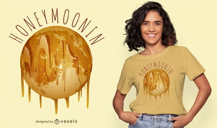 Diseño de camiseta de luna de miel.
