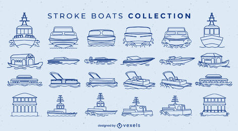 Boote und Schiffe streicheln großes Set