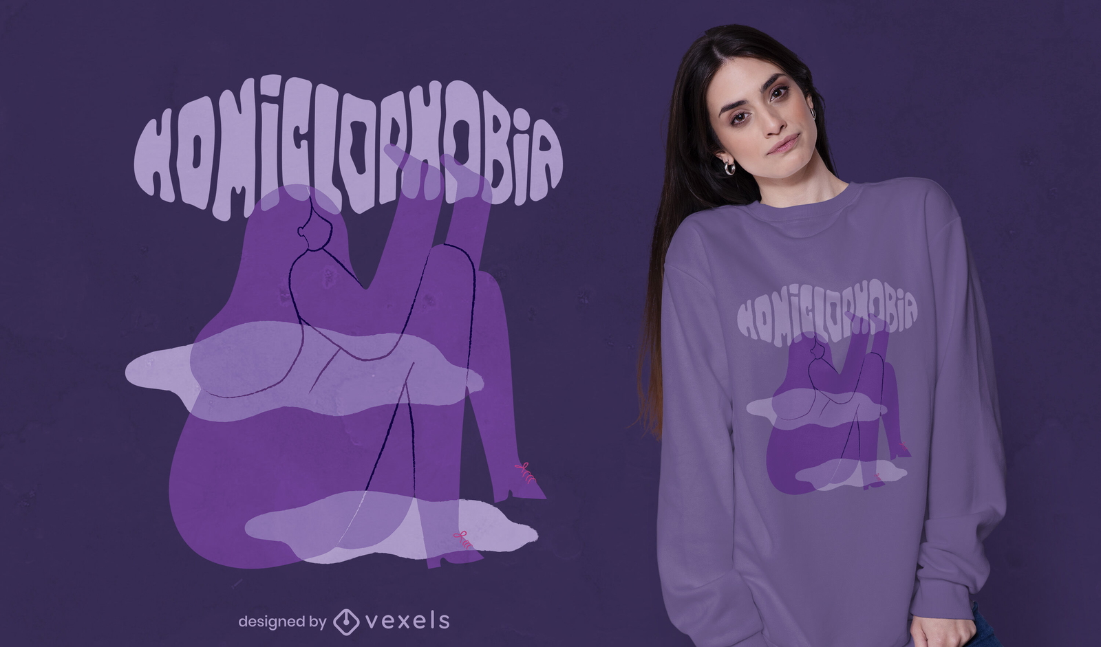 Diseño de camiseta de miedo a la niebla homiclofobia.