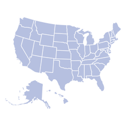 Estados do mapa do país dos EUA descritos Desenho PNG