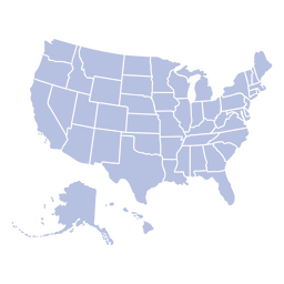 USA country map states outlined PNG Design