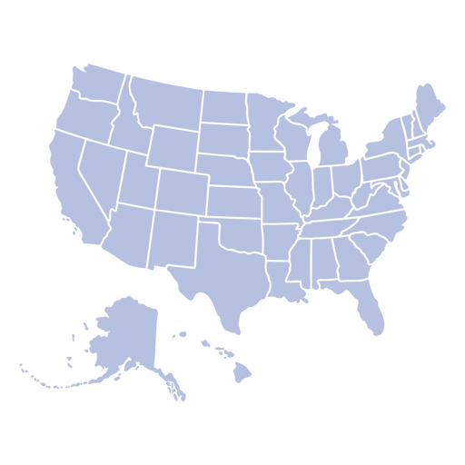 Estados do mapa do país dos EUA descritos Desenho PNG