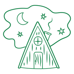 Einfache Wildnis-Nachthütte PNG-Design