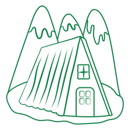 Simple wilderness mountain cabin PNG Design