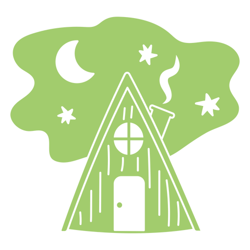 Wildnisnacht einfache Winterhütte PNG-Design