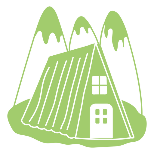 Wilderness Mountains einfache Winterhütte PNG-Design