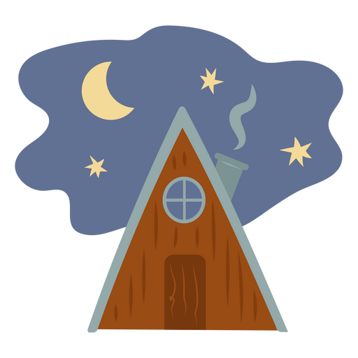 Wilderness night cabin PNG Design