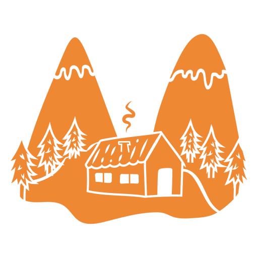 Cottagecore simple wilderness cabin PNG Design