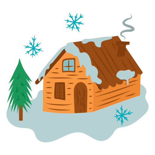 Cabaña de nieve en el desierto de Cottagecore Diseño PNG