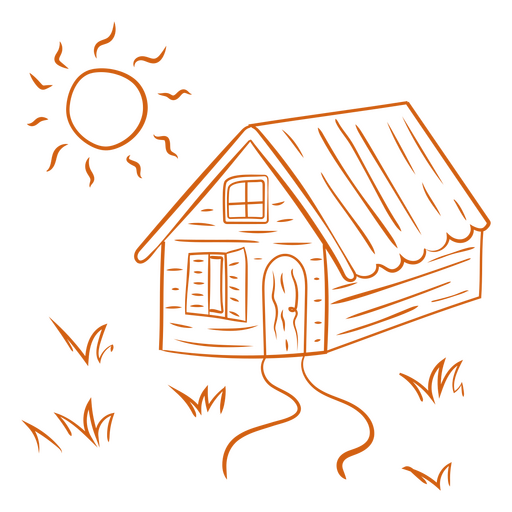 Cabina de sol de desierto de casa de campo simple Diseño PNG