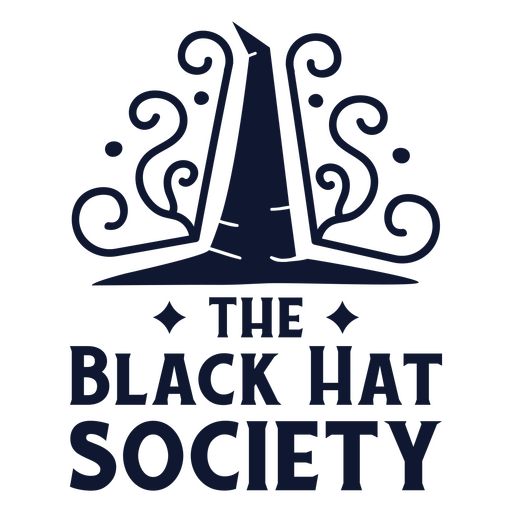 Distintivo de citação de halloween da sociedade de chapéu preto