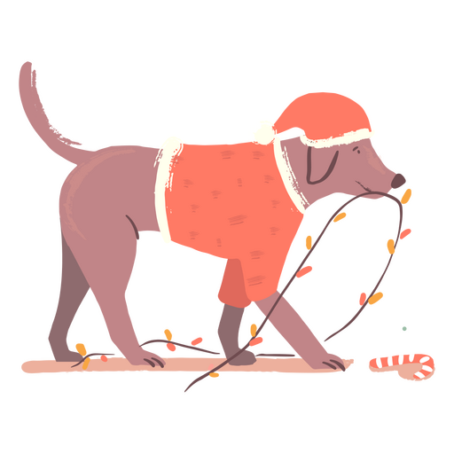 Personagem de cachorro de férias de Natal fofo Desenho PNG