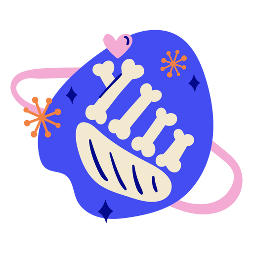 Signo de corazón de mano esqueleto de dibujos animados Diseño PNG