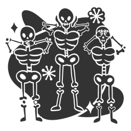 Grupo de personagens de esqueleto Desenho PNG Transparent PNG