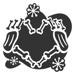 Signo de corazón de manos esqueléticas Diseño PNG