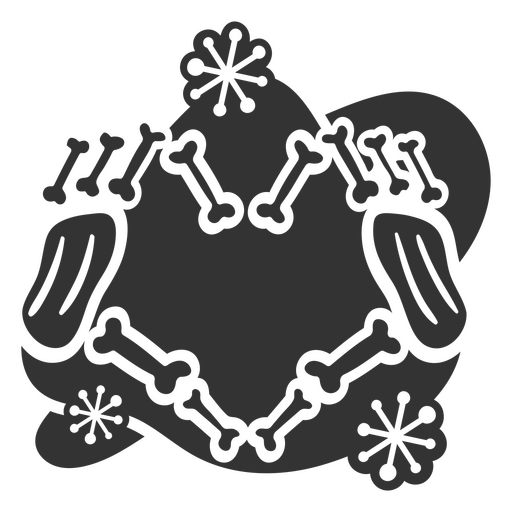 Signo de corazón de manos esqueléticas Diseño PNG