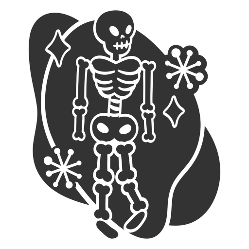 Cute skeleton sparkly icon PNG Design