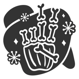 Design brilhante de sinal de paz de mão de esqueleto Desenho PNG