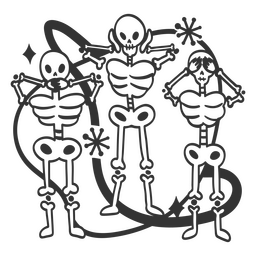 Personajes de dibujos animados de esqueleto Diseño PNG