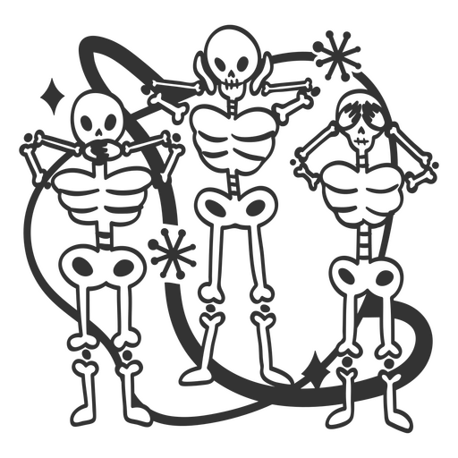 Skelett-Zeichentrickfiguren PNG-Design