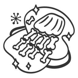 Skeleton hand halloween icon PNG Design