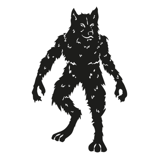 Vista frontal del monstruo hombre lobo Diseño PNG