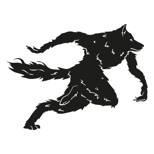 Detailed werewolf running PNG Design