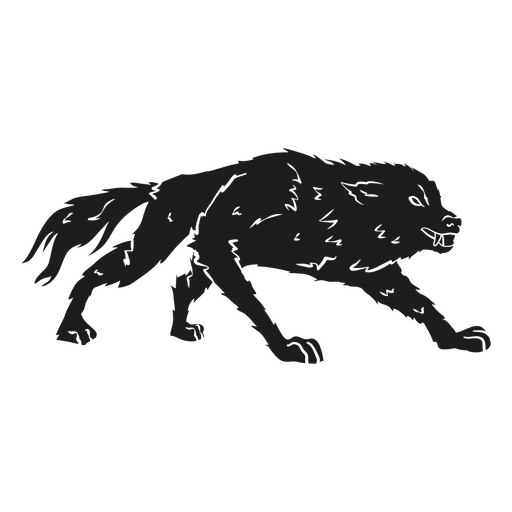 Hombre lobo detallado agachado para atacar Diseño PNG