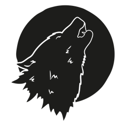 Lobo uivando para o ícone da lua Desenho PNG