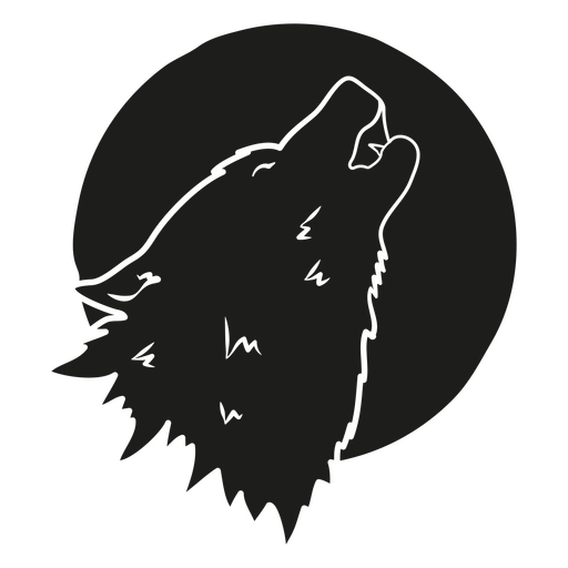 Lobo uivando para o ícone da lua Desenho PNG