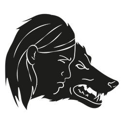 Rostro humano y rostro de lobo superpuestos Diseño PNG