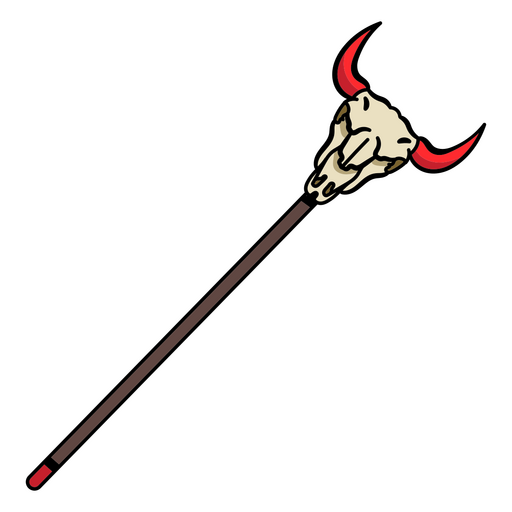 Bastón de calavera de diablo Diseño PNG