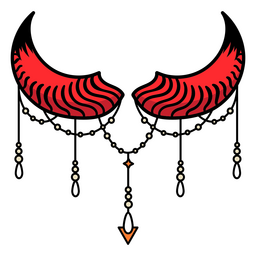 Cuerno de diablo con adornos decorativos Diseño PNG