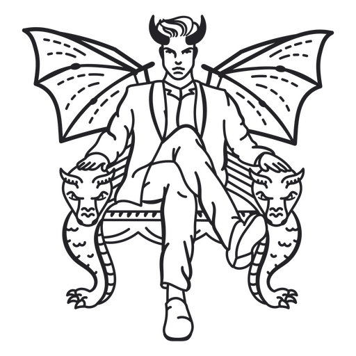 Devil king on a throne PNG Design