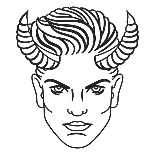 Young man devil character PNG Design