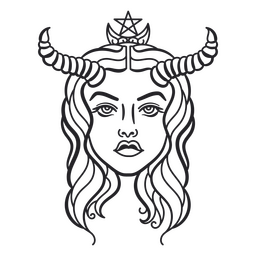 Cabeça do diabo da moça Desenho PNG